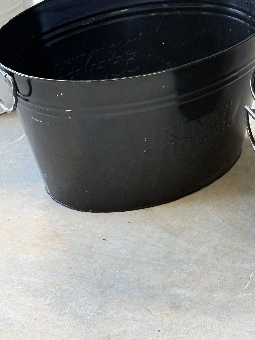 Large black party ice tub for hire